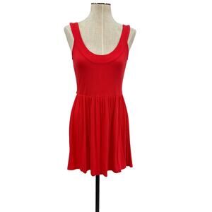 Privacy Please Mini Dress Ribbed Tank Scoop Back Red Size Small